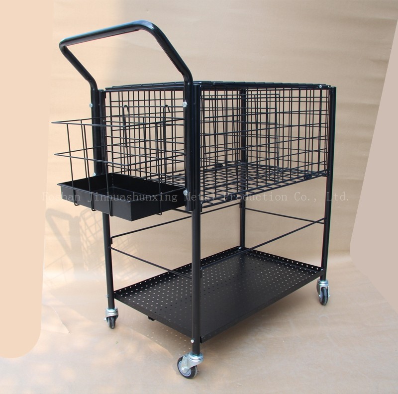 800mm Tinggi 370mm Lebar Rak Penyimpanan Peralatan Olahraga Warna Hitam