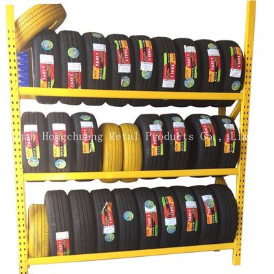 Rak Display Ban Mobil Penyimpanan Baja Kustom, rak display penyimpanan gudang dengan tiga rak