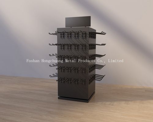 Black Metal TUV Certificate Multi Layers Earring Holder Stand, Rotating Display stand Dengan Hook