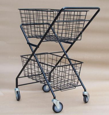 Keranjang Tenis Lipat Lebar 950mm Tinggi 600mm Dengan Roda Dua Lapisan
