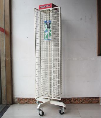 Removeale 1650mm High 600mm Long Rotating Display Rack White Wire