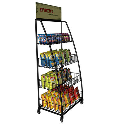 900 * 400 * 2000mm Soda Snack Supermarket Display Racks, Rak Baja Untuk Supermarket