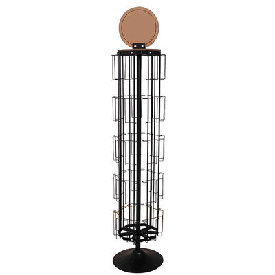 L1680mm W350mm Rotating Retail Display Stand, Rotating Postcard Display Metal