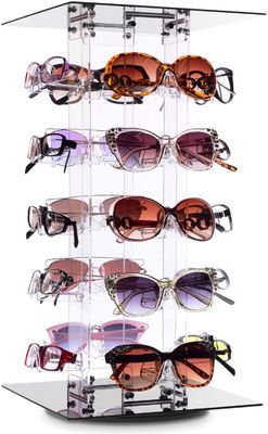 20 Frames Acrylic Rotating Sunglasses Display Stand Eyewear Holder