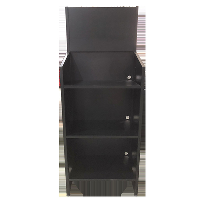 3 Tingkatan Black Cooking Stove Supermarket Display Racks Aluminium Adjustable Shelving