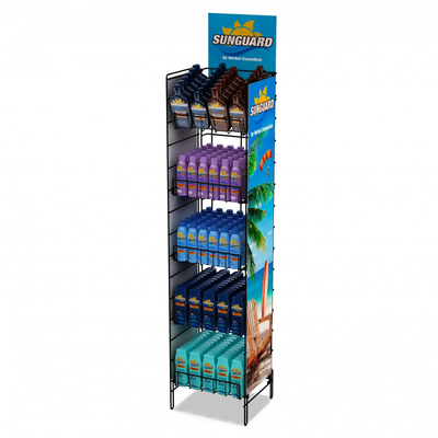 Rak Display Supermarket Lantai Lipat Sistem Rak Rak Lebar 16 "