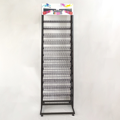 Nail Polish Display Floor Stand Untuk Rak Penyimpanan Toko 12 Tingkat