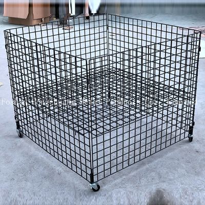 Pusat perbelanjaan troli sangkar logam portabel sederhana desain modern dengan roda troli kandang penyimpanan bantal troli