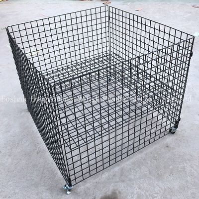 Pusat perbelanjaan troli sangkar logam portabel sederhana desain modern dengan roda troli kandang penyimpanan bantal troli