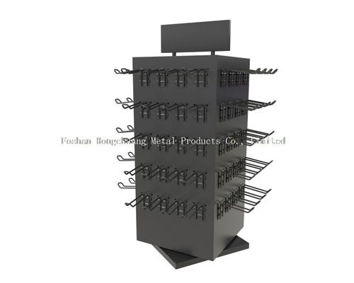 Black Metal TUV Certificate Multi Layers Earring Holder Stand, Rotating Display stand Dengan Hook