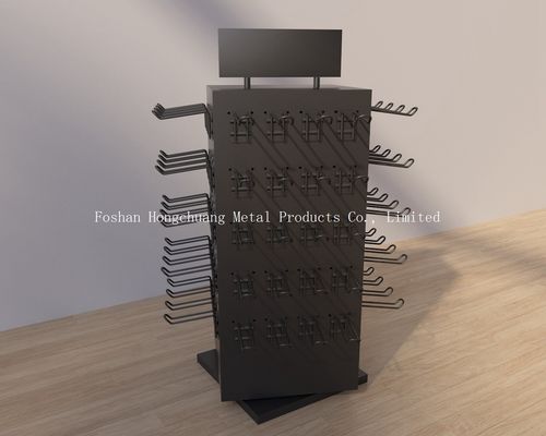 Black Metal TUV Certificate Multi Layers Earring Holder Stand, Rotating Display stand Dengan Hook