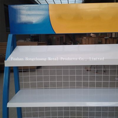 Gaya Modernisasi Rak Display Mobil Aksesoris H850mm Dengan Warna Biru