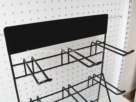 Rak Display Baterai H500mm W310mm Hitam, Rak Alat Dinding Garasi Pegboard