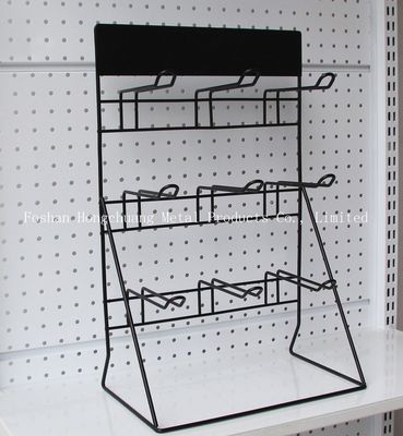Rak Display Baterai H500mm W310mm Hitam, Rak Alat Dinding Garasi Pegboard