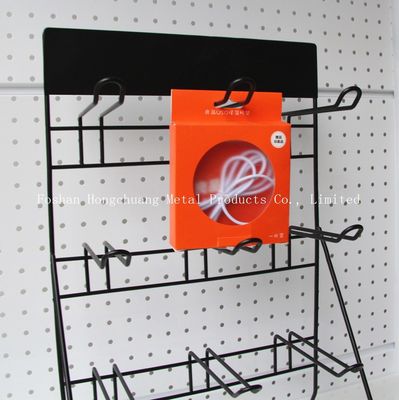 Rak Display Baterai H500mm W310mm Hitam, Rak Alat Dinding Garasi Pegboard