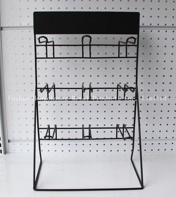 Rak Display Baterai H500mm W310mm Hitam, Rak Alat Dinding Garasi Pegboard