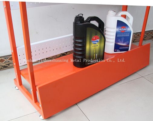 3 Tier TUV Approval Metal Oil Display Stand Untuk Minyak Pelumas Per Lantai