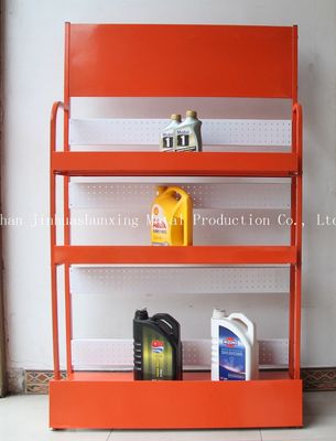 3 Tier TUV Approval Metal Oil Display Stand Untuk Minyak Pelumas Per Lantai