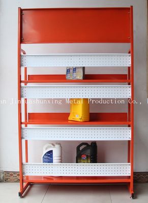 3 Tier TUV Approval Metal Oil Display Stand Untuk Minyak Pelumas Per Lantai