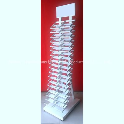 2050mm Tinggi 320 * 480 mm Rak Display Sampel, Rak Display Kaca Dengan Putih