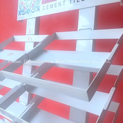 2050mm Tinggi 320 * 480 mm Rak Display Sampel, Rak Display Kaca Dengan Putih
