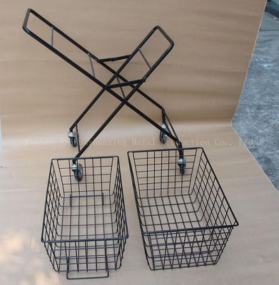 Keranjang Tenis Lipat Lebar 950mm Tinggi 600mm Dengan Roda Dua Lapisan