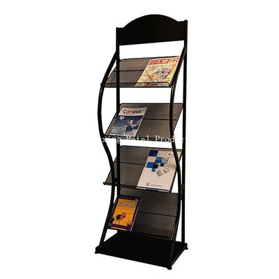 H1500mm L480mm empat ban Majalah Logam, Rak Display koran  Untuk Toko Buku, Iklan
