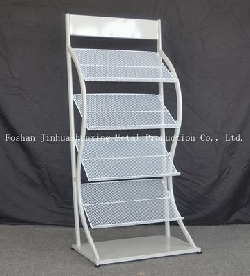 H1500mm L480mm empat ban Majalah Logam, Rak Display koran  Untuk Toko Buku, Iklan