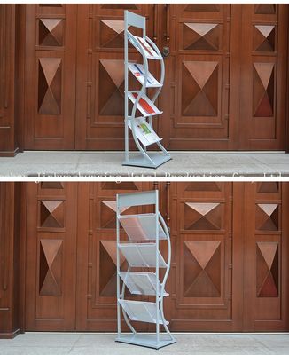 H1500mm L480mm empat ban Majalah Logam, Rak Display koran  Untuk Toko Buku, Iklan