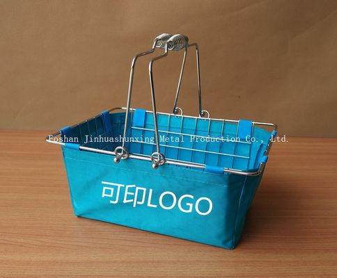 135mm Tinggi 285mm Modern Farmhouse Décor 's Market-Style Wire Basket untuk Kamar Mandi, dapur dengan pegangan, tas kain
