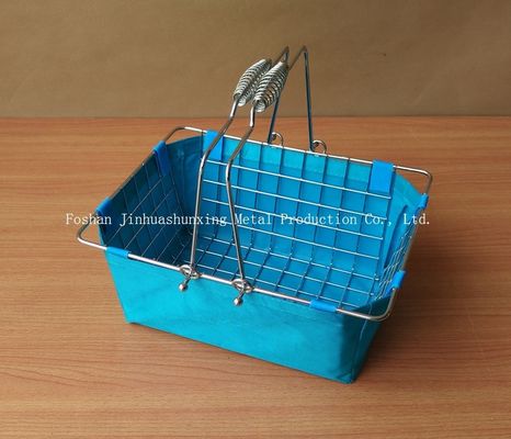 135mm Tinggi 285mm Modern Farmhouse Décor 's Market-Style Wire Basket untuk Kamar Mandi, dapur dengan pegangan, tas kain