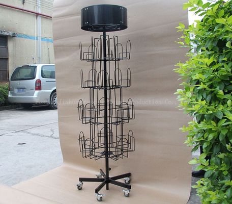 524mm Panjang 1708mm Tinggi Rotating Literature Rack, Spinner Book Rack 360 Derajat