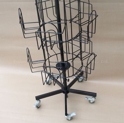 524mm Panjang 1708mm Tinggi Rotating Literature Rack, Spinner Book Rack 360 Derajat