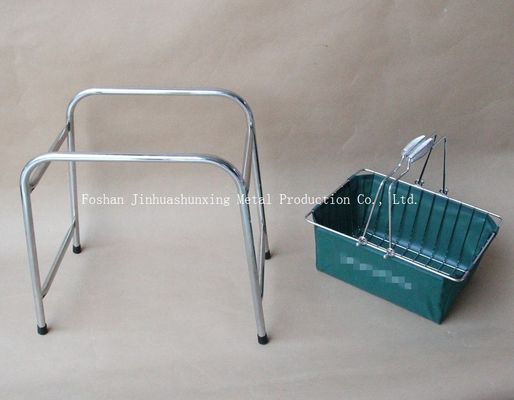 Warna Hijau W215mm L285mm Wire Basket untuk Kamar Mandi, Kicthen Dengan Pegangan, Basis, Tas Kain