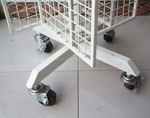 Removeale 1650mm High 600mm Long Rotating Display Rack White Wire