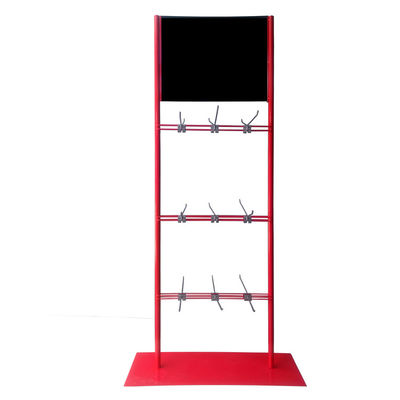 Rak Display Stand Gantung Logam Merah yang Disesuaikan Untuk Toko Ritel Supermarket