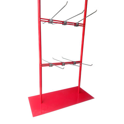 Rak Display Stand Gantung Logam Merah yang Disesuaikan Untuk Toko Ritel Supermarket