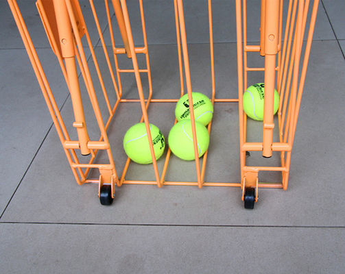 Rak Penyimpanan Peralatan Olahraga Lipat 300mm Lebar 350mm Panjang Kereta Pengajaran Tenis, Kapasitas Bola Besar