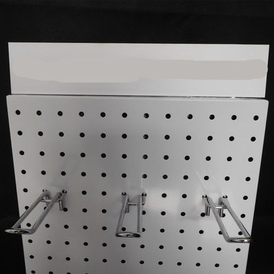 Logo Disesuaikan 380mm Lebar 589mm Tinggi Alat Pegboard Rack Floor Standing