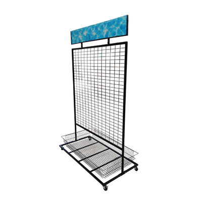Rak Display Gantung Kawat Jaring Supermarket Multi-Fungsional Dengan Baliho PVC