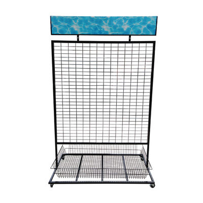 Rak Display Gantung Kawat Jaring Supermarket Multi-Fungsional Dengan Baliho PVC