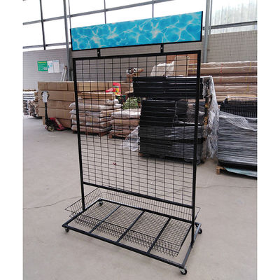 Rak Display Gantung Kawat Jaring Supermarket Multi-Fungsional Dengan Baliho PVC