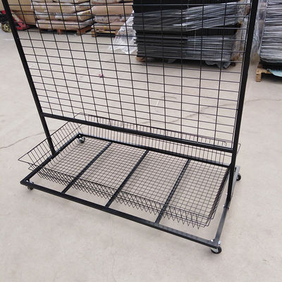 Rak Display Gantung Kawat Jaring Supermarket Multi-Fungsional Dengan Baliho PVC