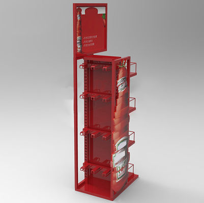 Merah 4 Tingkatan Rak Promosi Bumbu Stand Rak Display Botol Kecap