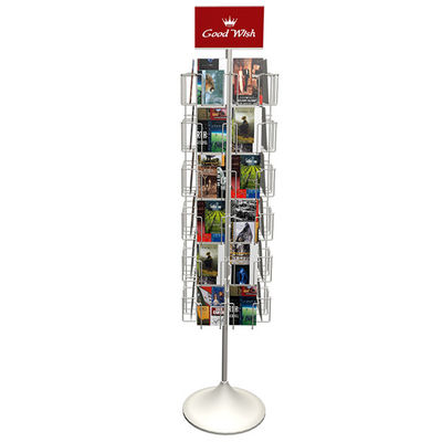 Pencetakan Logo Kustom Tinggi 1650mm Rotating Display Rack TUV Approval