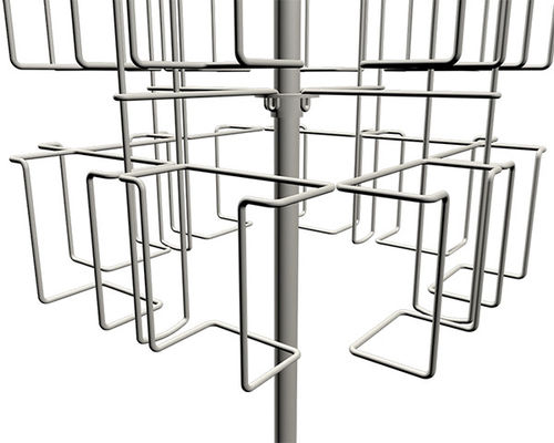 Pencetakan Logo Kustom Tinggi 1650mm Rotating Display Rack TUV Approval