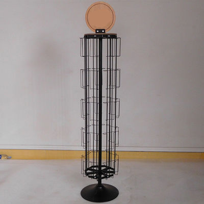 L350mm H1600mm Rak Pajangan Berputar, Dudukan Layar Kartu Berputar Dengan Cermin