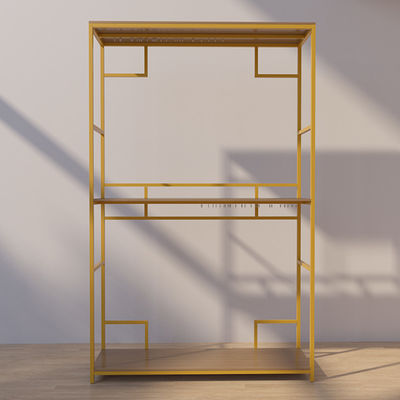 Lapisan Ganda 255mm Kedalaman 407mm Tinggi Rak Pakaian Organizer Rak Display dengan kunci