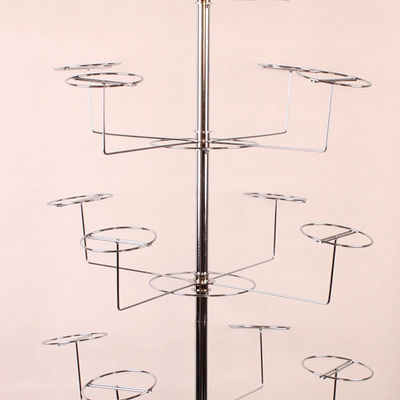HongChuang 5-Tier 20 Hat Rotating Hat Rack Rak Lantai Logam untuk Topi Dengan Iklan
