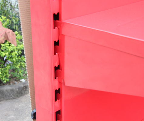 Merah Terang TUV Menyetujui Alat Rak Papan Pasak, Rak Display Pasak Untuk Toko Eceran